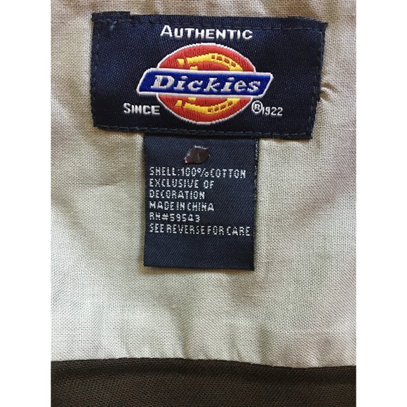 DICKIES Utility Shirt Brown Button Front Relaxed Fit 100% Cotton NEW OLD STOCK - Picture 9 of 10